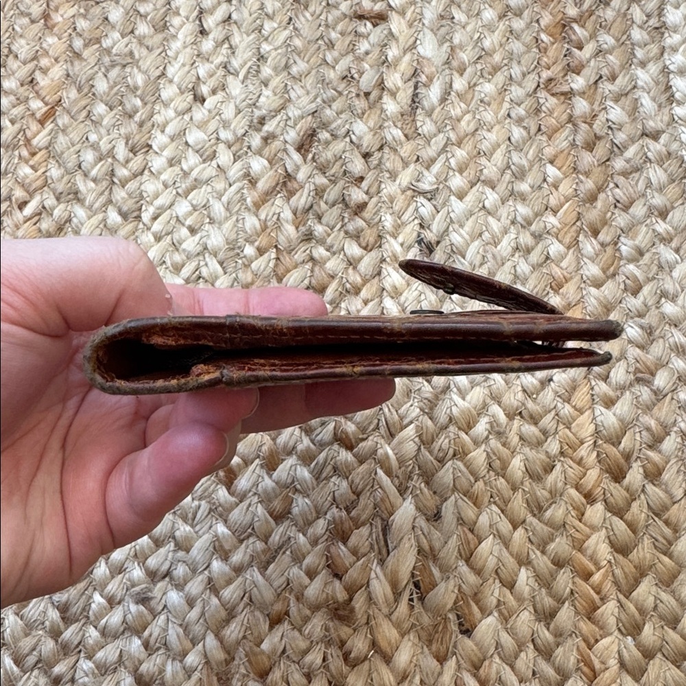 Luc Benoit Real Crocodile Brown Checkbook Billfold Wallet Vintage - Picture 8 of 10